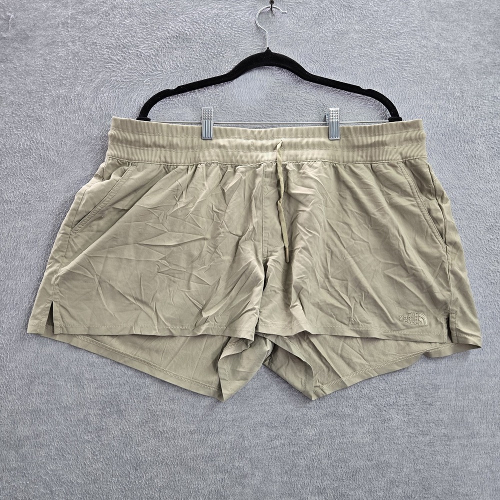 The North Face Women Activewear Shorts XXL Brown Logo Pockets 3.5" Inseam READ‎